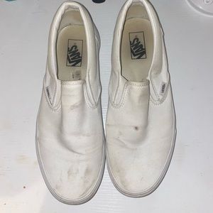 White Vans slip on shoes